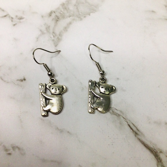 Hand Crafted Jewelry - EARRINGS Koala Australian Animal Tibetan Silver Charms Womens Jewellery NWT